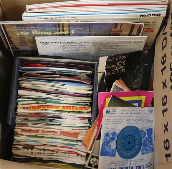 A collection of 78 and 45 RPM records